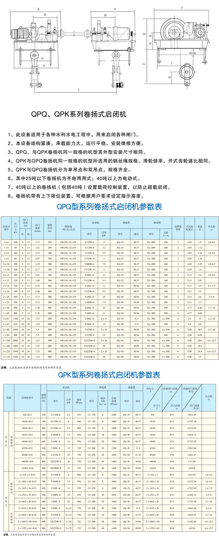QPQ、QPK系列卷揚(yáng)式啟閉機(jī)